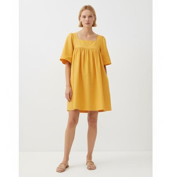 Three Graces Sofia Cotton Poplin Sundress 2 Yellow NEW - Picture 9 of 10